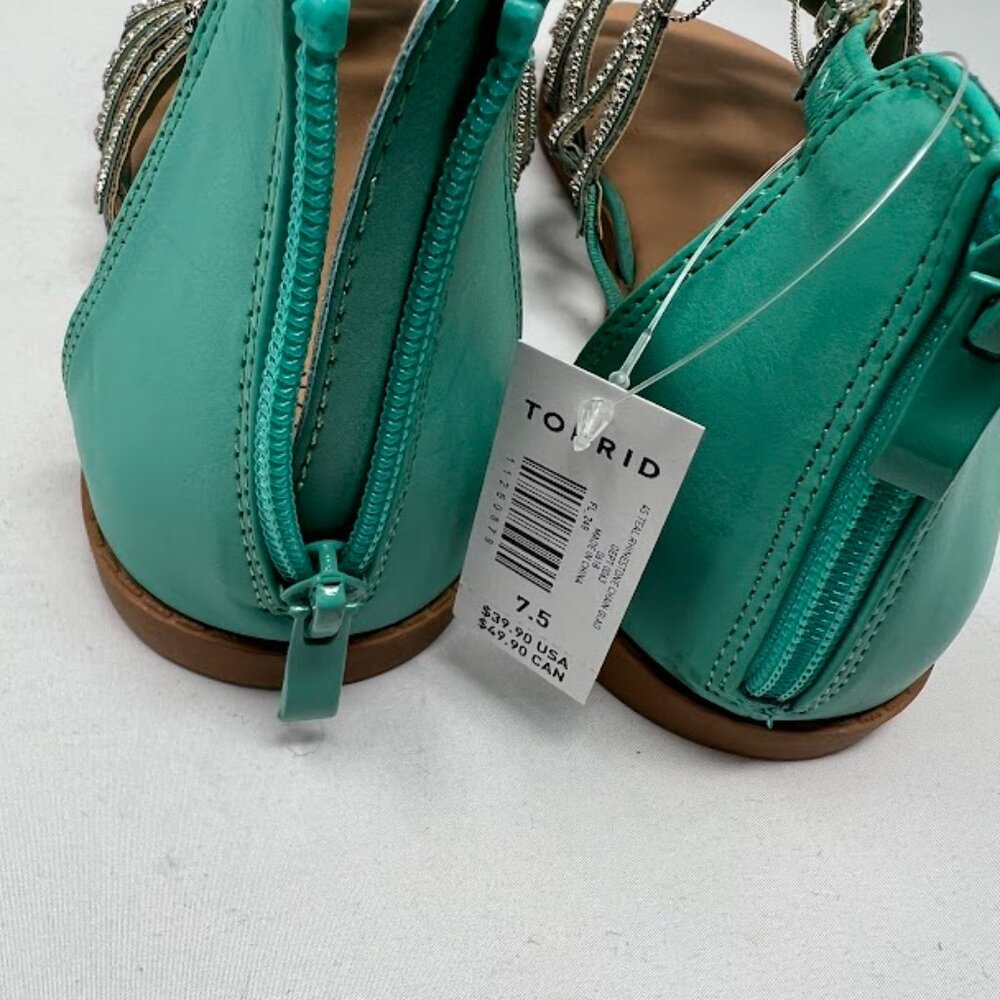 Torrid NWT seafoam green and silver sandals size 7.5 - Picture 2 of 4